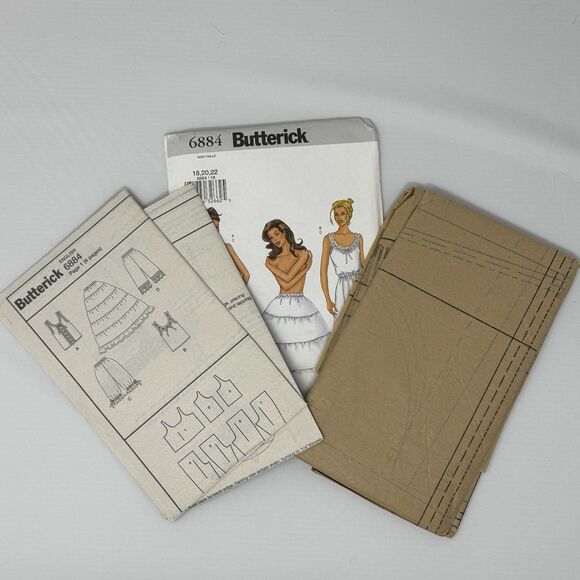 Camisole Pantaloons Hoop Petticoat 18 - 22 Costume Butterick 6884 Sewing Pattern - Picture 10 of 11